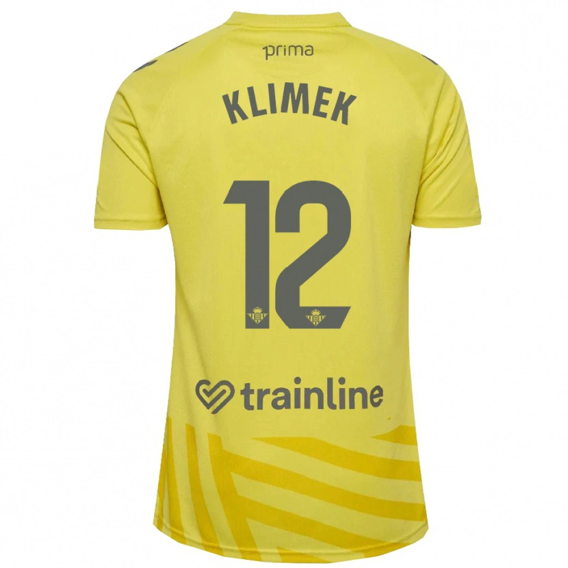 Danxen Bambino Bruno Klimek #12 Maglia Gara Portiere Giallo Grigio 2025/26 Maglietta