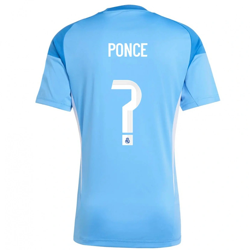 Danxen Bambino Guille Ponce #0 Maglia Gara Portiere Azzurro Bianco 2025/26 Maglietta