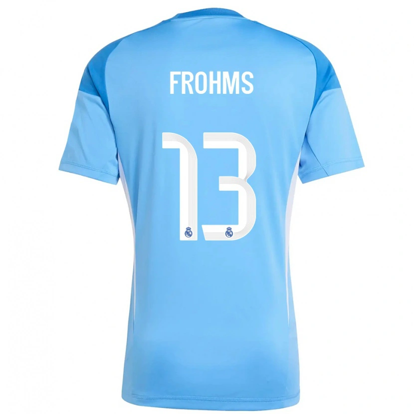 Danxen Bambino Merle Frohms #13 Maglia Gara Portiere Azzurro Bianco 2025/26 Maglietta
