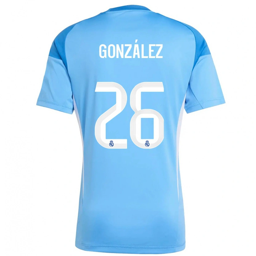 Danxen Bambino Fran González #26 Maglia Gara Portiere Azzurro Bianco 2025/26 Maglietta