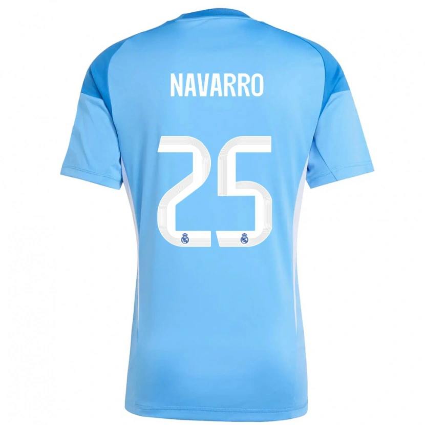 Danxen Bambino Javier Navarro #25 Maglia Gara Portiere Azzurro Bianco 2025/26 Maglietta