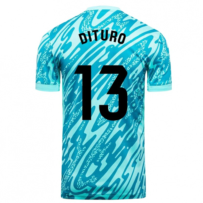 Danxen Bambino Matías Dituro #13 Maglia Gara Portiere Azzurro Bianco 2025/26 Maglietta