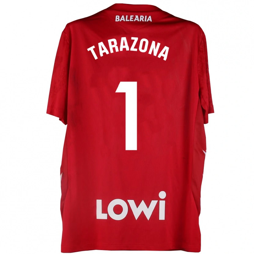 Danxen Bambino Andrea Tarazona #1 Maglia Gara Portiere Rosso Bianco 2025/26 Maglietta