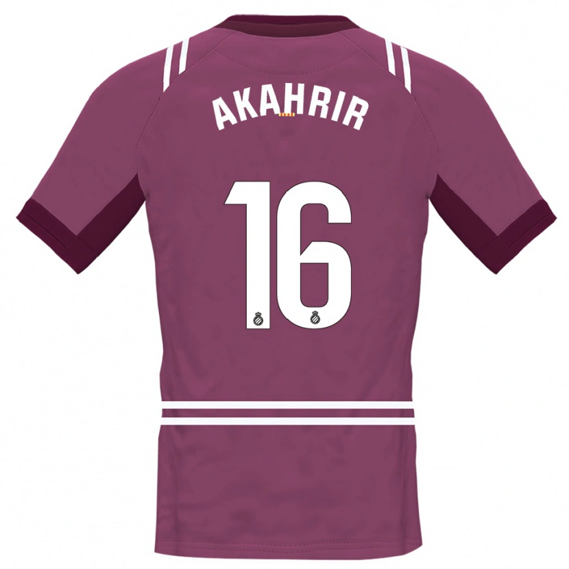 Danxen Bambino Mohamed Akahrir #16 Maglia Gara Portiere Borgogna Bianco 2025/26 Maglietta