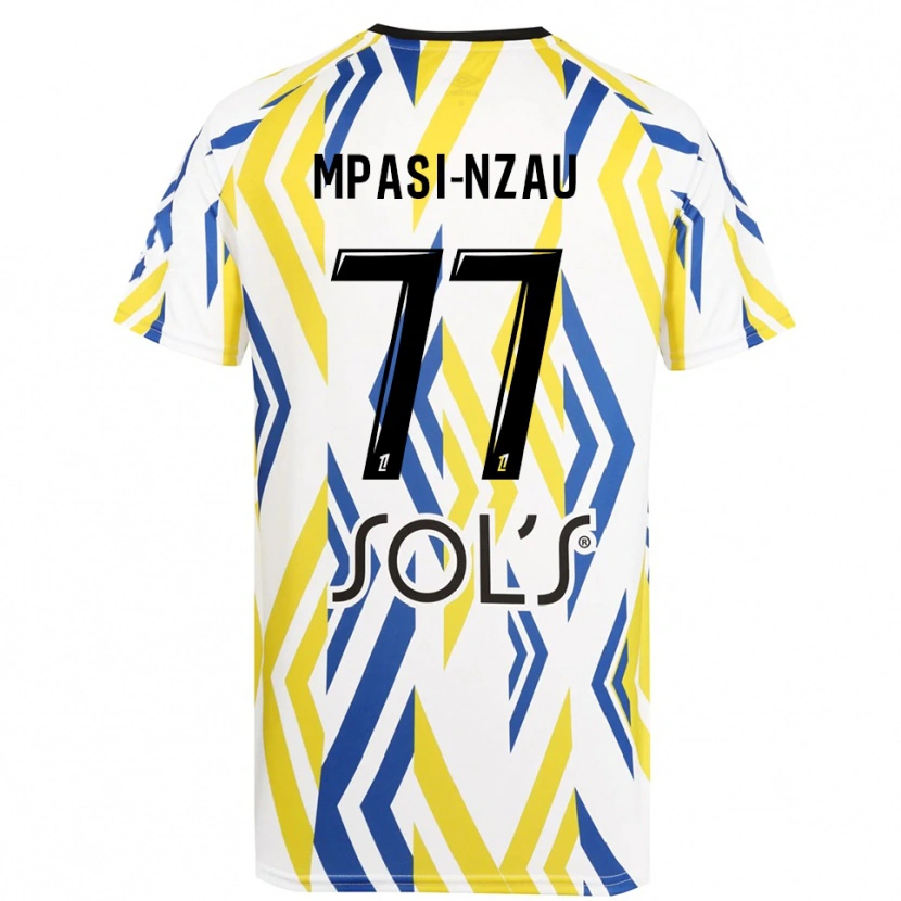 Danxen Bambino Lionel Mpasi-Nzau #77 Maglia Gara Portiere Bianco Rosso Blu 2025/26 Maglietta