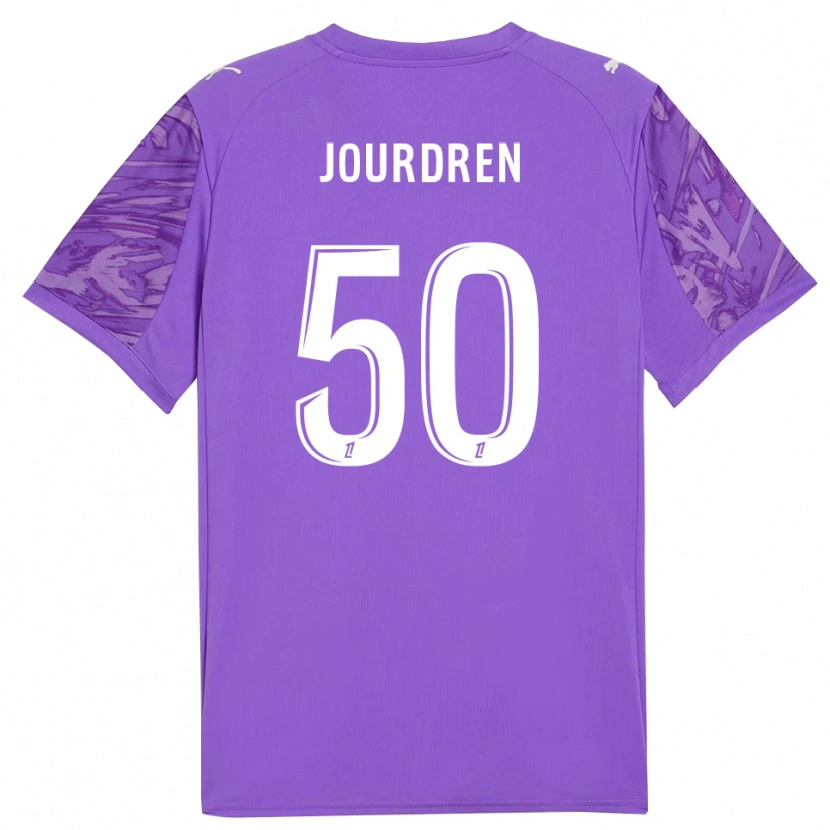 Danxen Bambino Ilan Jourdren #50 Maglia Gara Portiere Lilla Bianco 2025/26 Maglietta