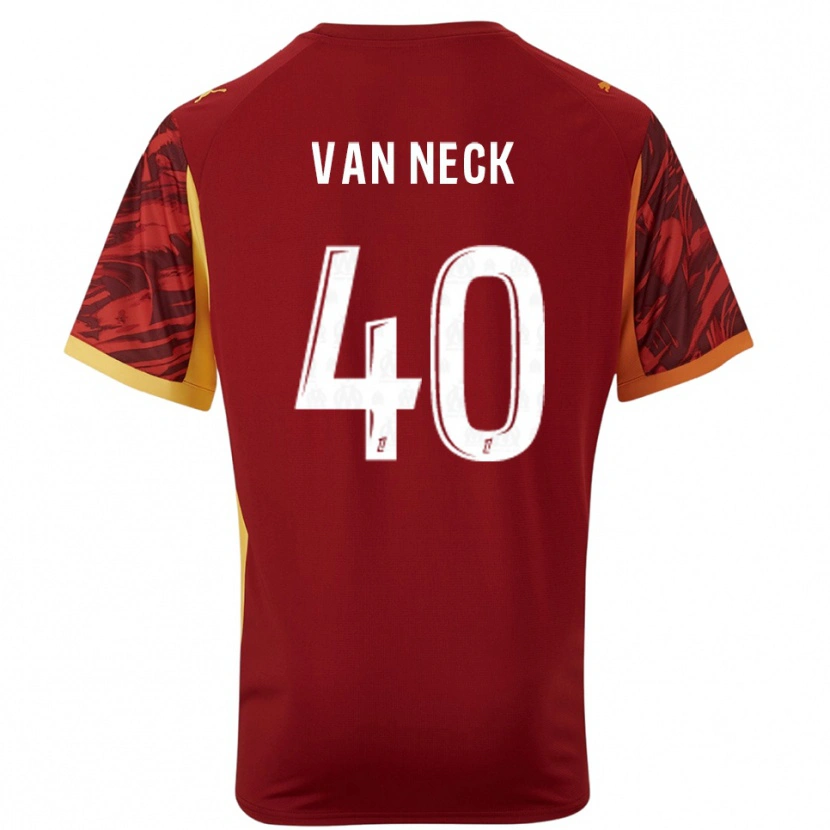 Danxen Bambino Jelle Van Neck #40 Maglia Gara Portiere Borgogna Marrone 2025/26 Maglietta