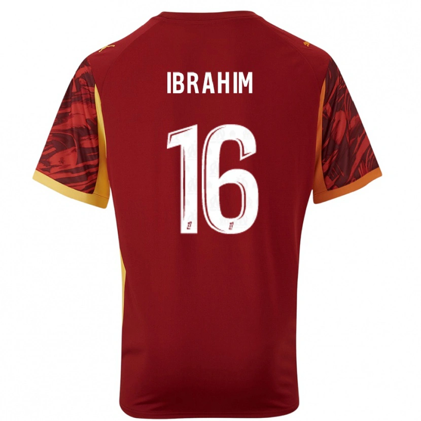 Danxen Bambino Ayman Ibrahim #16 Maglia Gara Portiere Borgogna Marrone 2025/26 Maglietta