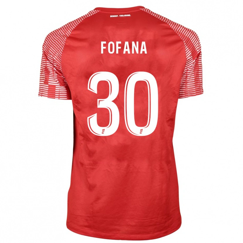 Danxen Bambino Yahia Fofana #30 Maglia Gara Portiere Rosso Bianco 2025/26 Maglietta