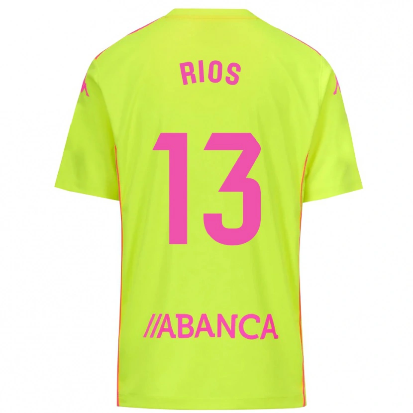 Danxen Bambino Hugo Rios #13 Maglia Gara Portiere Giallo Verde 2025/26 Maglietta