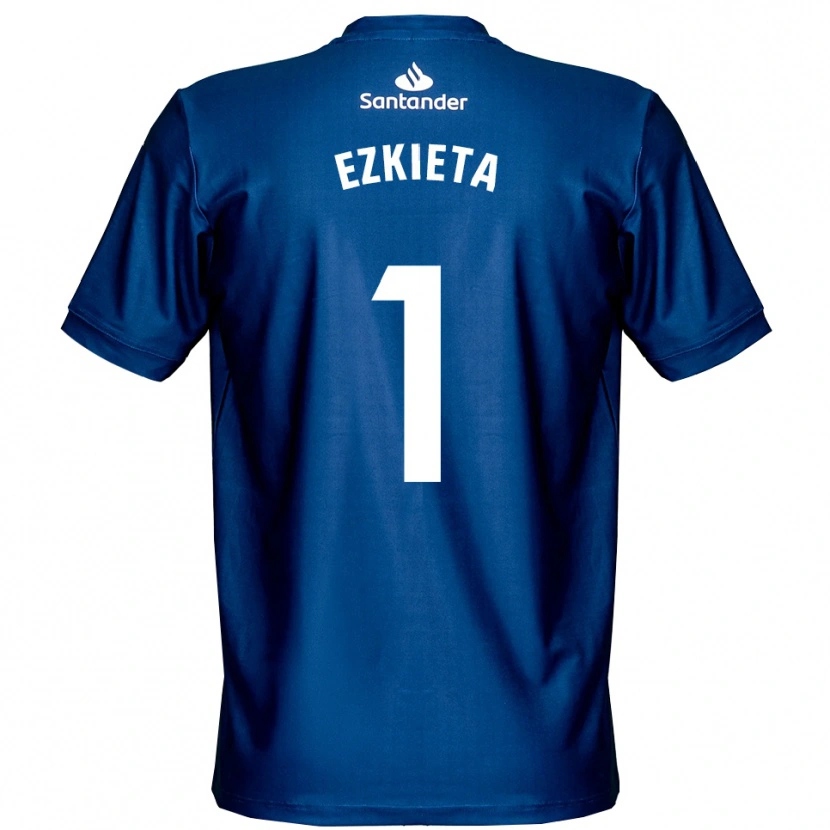 Danxen Bambino Jokin Ezkieta #1 Maglia Gara Portiere Blu Royal Bianco 2025/26 Maglietta