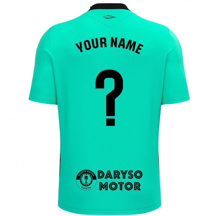 Danxen Bambino AD Ceuta Maglia Gara Portiere Turchese Nero 2025/26 Maglietta