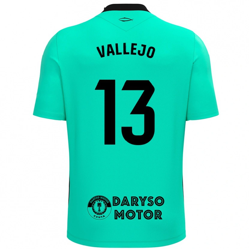 Danxen Bambino Guillermo Vallejo #13 Maglia Gara Portiere Turchese Nero 2025/26 Maglietta