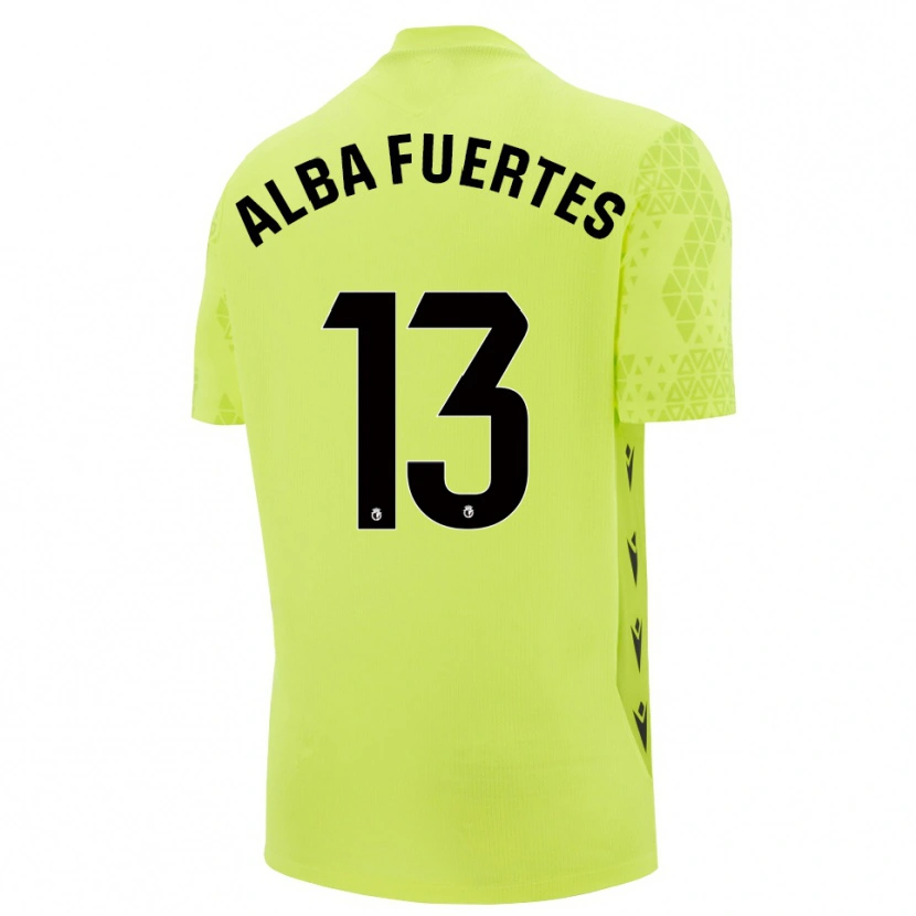 Danxen Bambino Alba Fuertes #13 Maglia Gara Portiere Verde Giallo Nero 2025/26 Maglietta