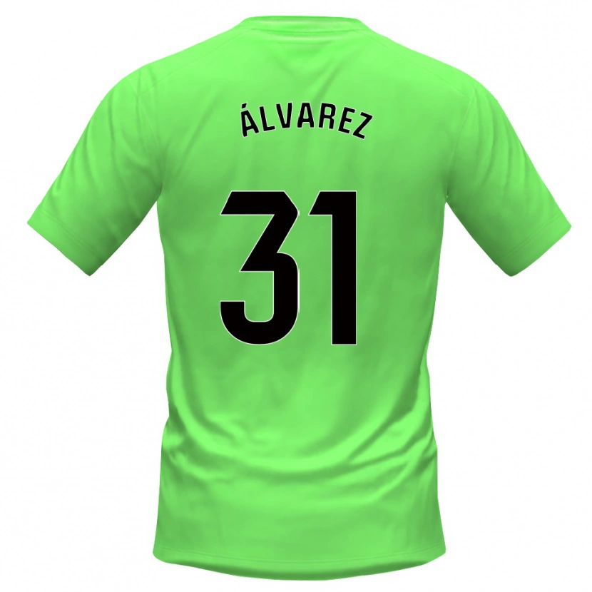 Danxen Bambino Iker Álvarez #31 Maglia Gara Portiere Verde Nero 2025/26 Maglietta