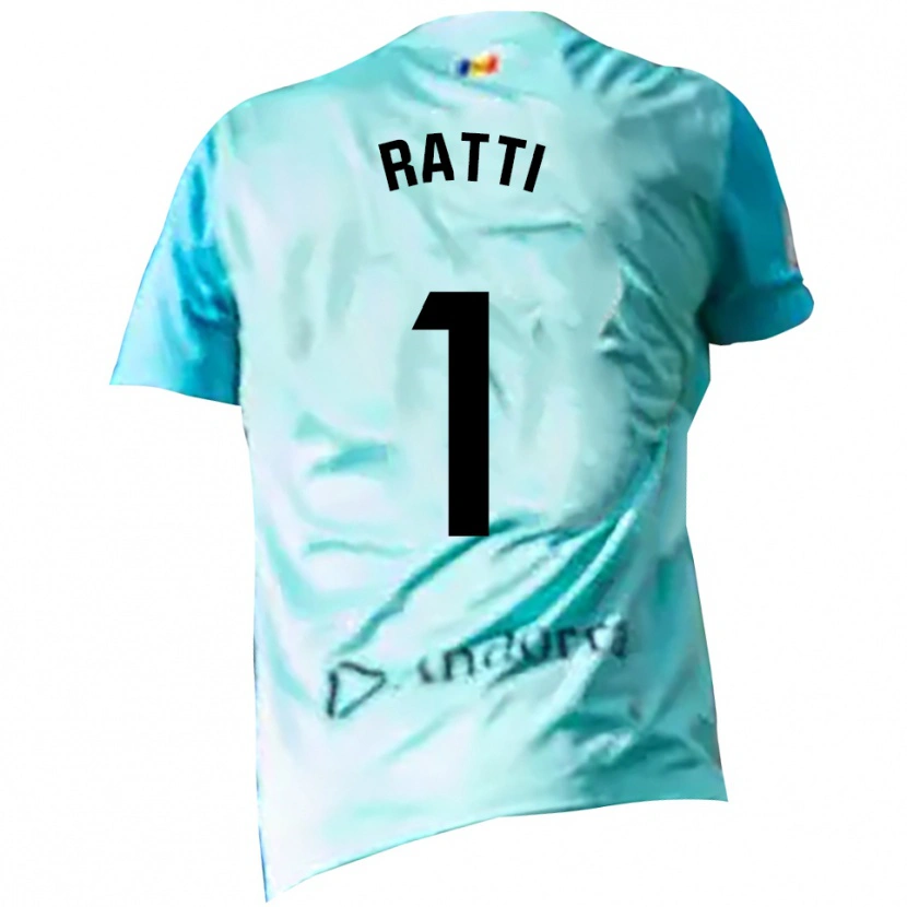 Danxen Bambino Nico Ratti #1 Maglia Gara Portiere Ciano Nero 2025/26 Maglietta