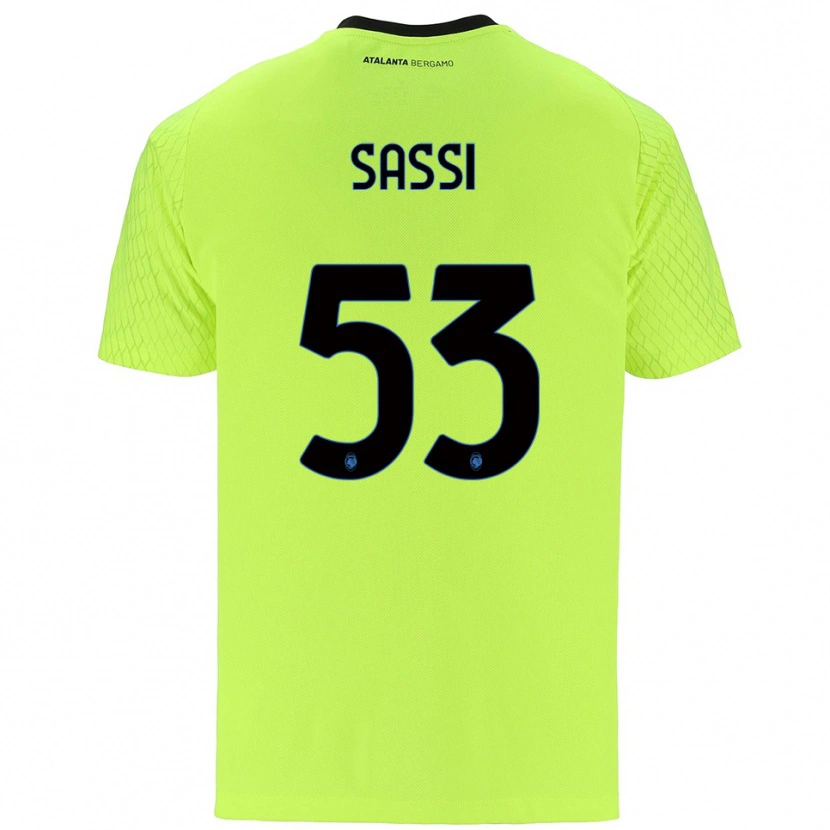 Danxen Bambino Jacopo Sassi #53 Maglia Gara Portiere Verde Giallo Rosso 2025/26 Maglietta