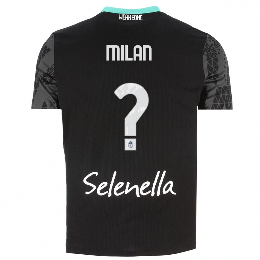 Danxen Bambino Riccardo Milan #0 Maglia Gara Portiere Grigio Nero Bianco 2025/26 Maglietta