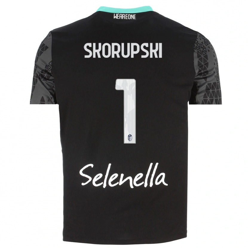 Danxen Bambino Lukasz Skorupski #1 Maglia Gara Portiere Grigio Nero Bianco 2025/26 Maglietta