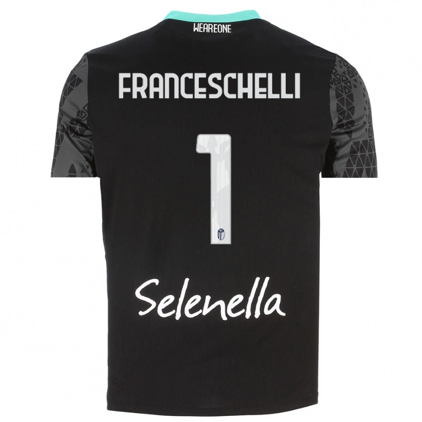 Danxen Bambino Matteo Franceschelli #1 Maglia Gara Portiere Grigio Nero Bianco 2025/26 Maglietta