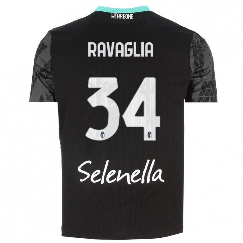 Danxen Bambino Federico Ravaglia #34 Maglia Gara Portiere Grigio Nero Bianco 2025/26 Maglietta