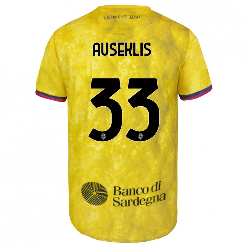 Danxen Bambino Henrijs Auseklis #33 Maglia Gara Portiere Giallo Nero 2025/26 Maglietta