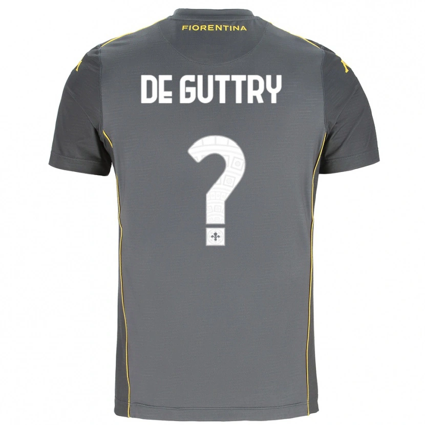 Danxen Bambino Elia De Guttry #0 Maglia Gara Portiere Grigio Scuro Giallo 2025/26 Maglietta