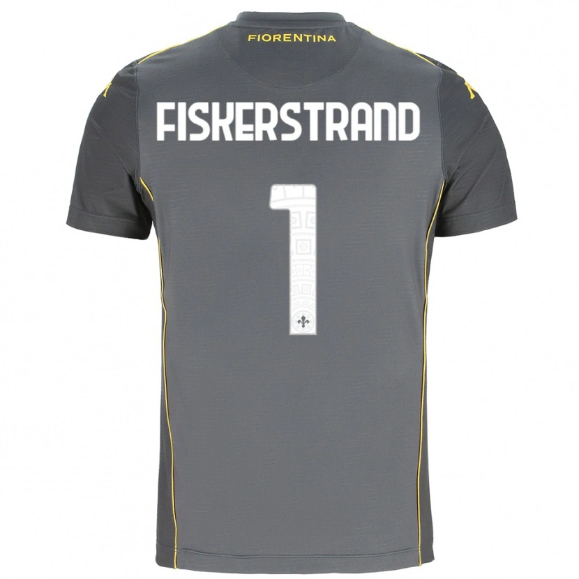 Danxen Bambino Cecilie Fiskerstrand #1 Maglia Gara Portiere Grigio Scuro Giallo 2025/26 Maglietta