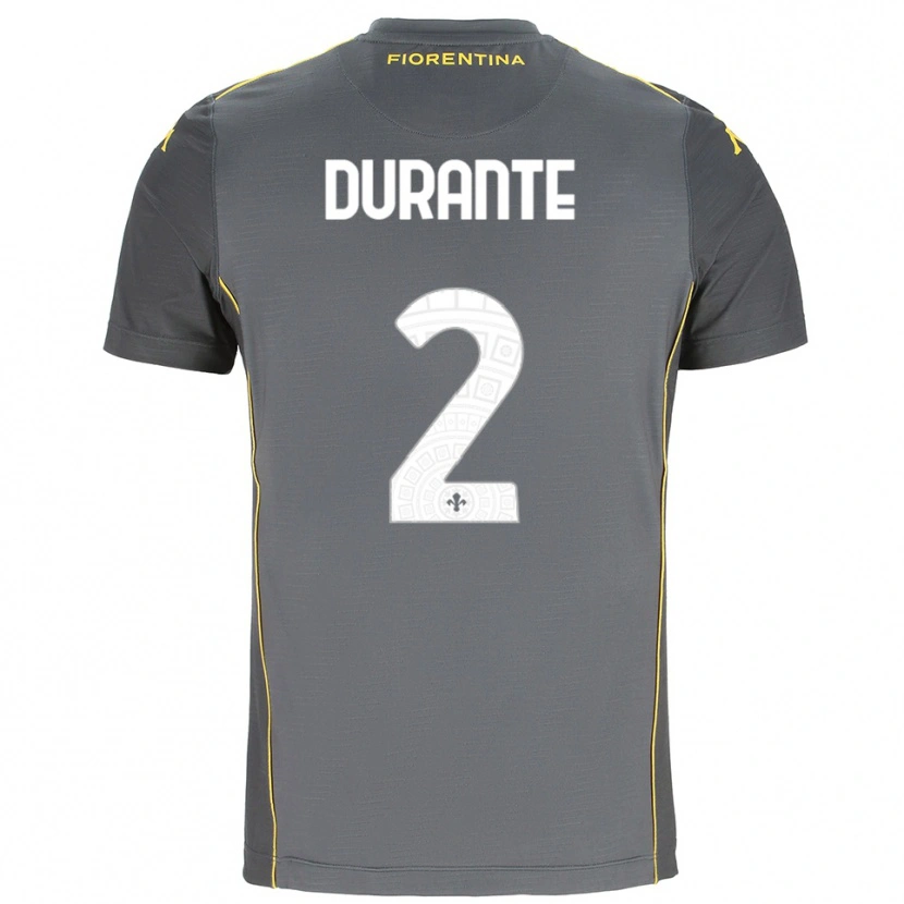 Danxen Bambino Francesca Durante #2 Maglia Gara Portiere Grigio Scuro Giallo 2025/26 Maglietta