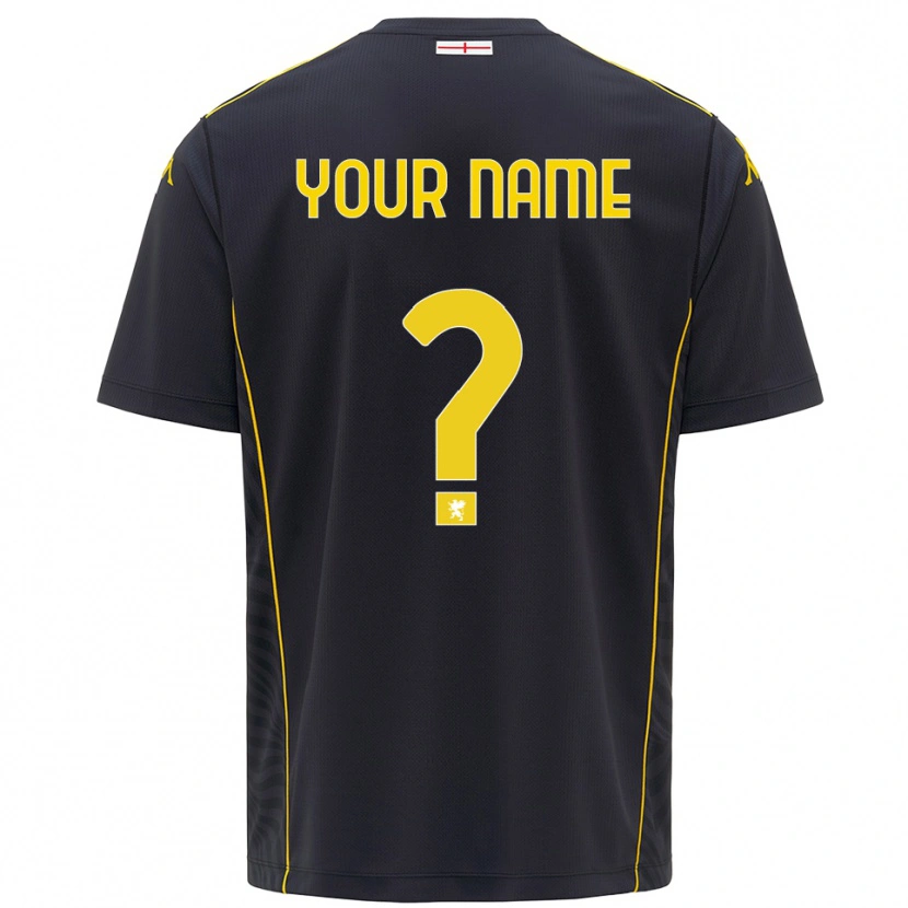 Danxen Bambino Genoa CFC Maglia Gara Portiere Nero Giallo 2025/26 Maglietta