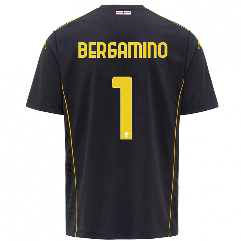 Danxen Bambino Giovanni Bergamino #1 Maglia Gara Portiere Nero Giallo 2025/26 Maglietta