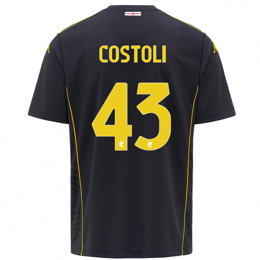 Danxen Bambino Lorenzo Costoli #43 Maglia Gara Portiere Nero Giallo 2025/26 Maglietta