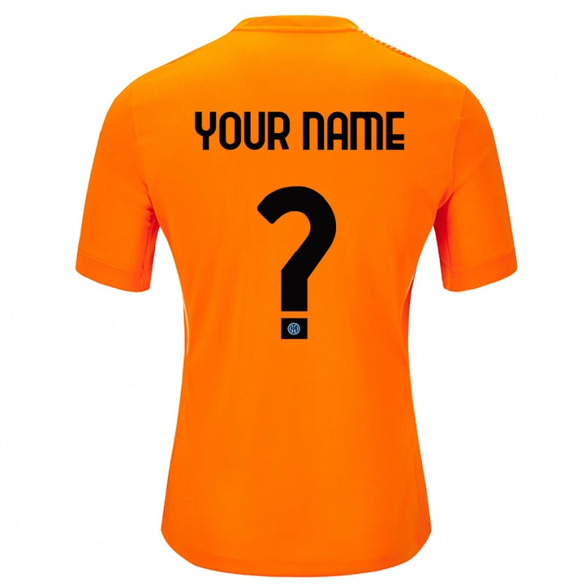 Danxen Bambino Inter Milan Maglia Gara Portiere Arancione Chiaro Nero 2025/26 Maglietta
