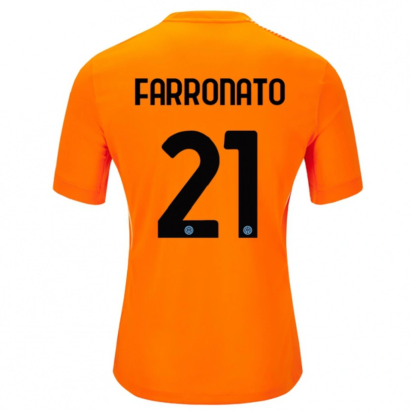 Danxen Bambino Matteo Farronato #21 Maglia Gara Portiere Arancione Chiaro Nero 2025/26 Maglietta