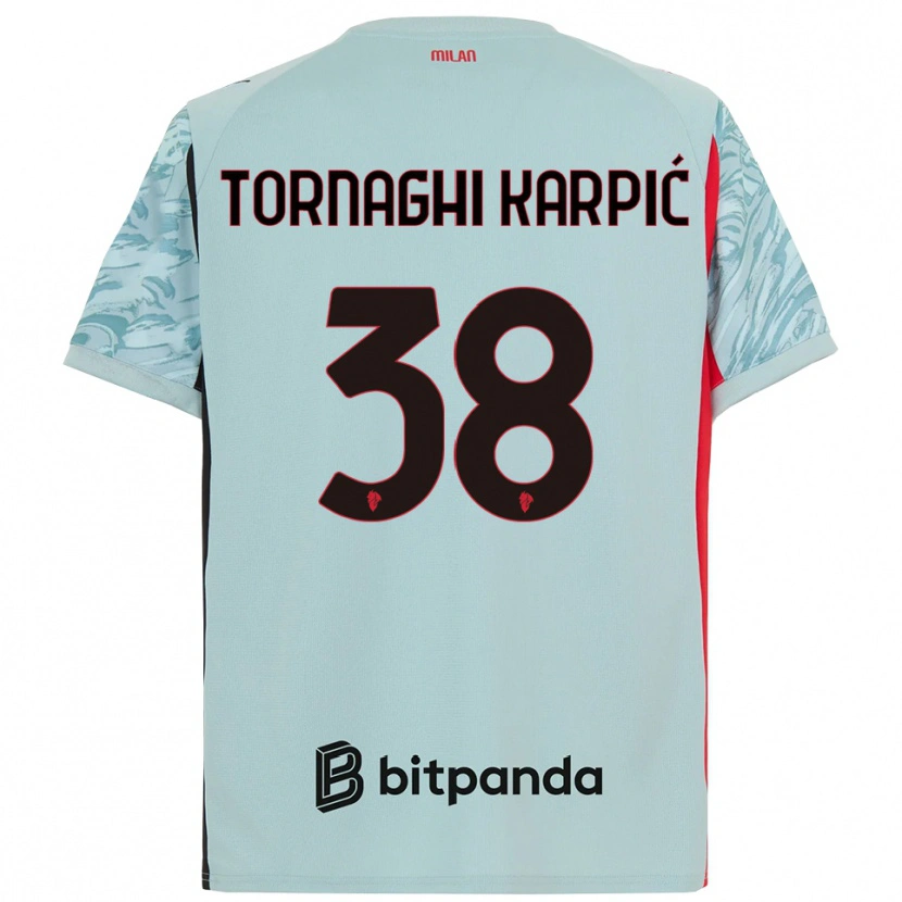 Danxen Bambino Lavinia Tornaghi Karpić #38 Maglia Gara Portiere Azzurro Rosso 2025/26 Maglietta