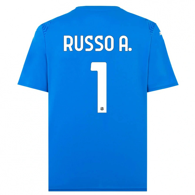 Danxen Bambino Alessandro Russo #1 Maglia Gara Portiere Blu Bianco 2025/26 Maglietta