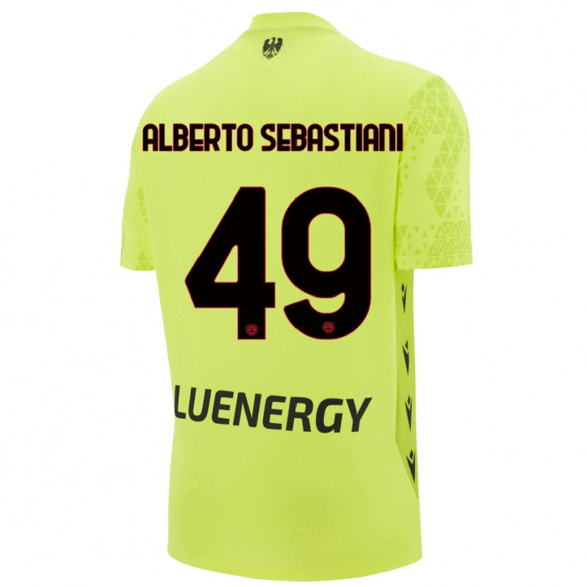 Danxen Bambino José Alberto Sebastiani #49 Maglia Gara Portiere Verde Giallo Nero 2025/26 Maglietta