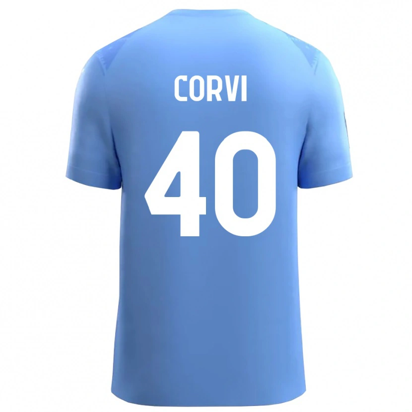 Danxen Bambino Edoardo Corvi #40 Maglia Gara Portiere Azzurro Bianco 2025/26 Maglietta