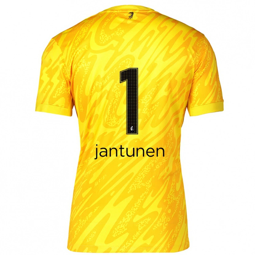 Danxen Bambino Jaaso Jantunen #1 Maglia Gara Portiere Giallo Nero 2025/26 Maglietta