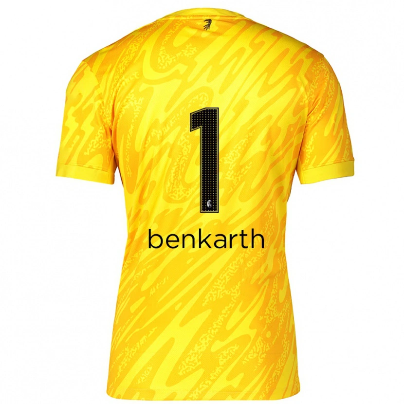 Danxen Bambino Laura Benkarth #1 Maglia Gara Portiere Giallo Nero 2025/26 Maglietta