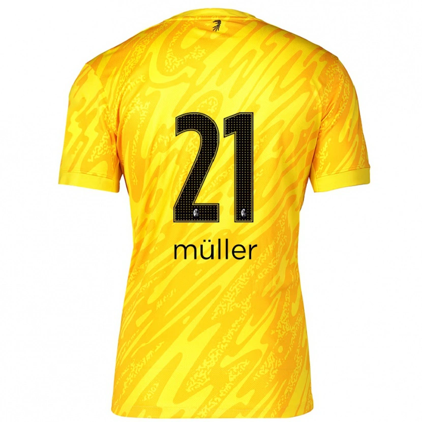 Danxen Bambino Florian Müller #21 Maglia Gara Portiere Giallo Nero 2025/26 Maglietta