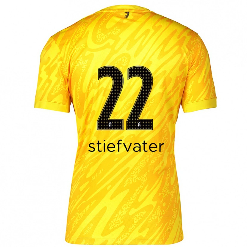 Danxen Bambino Max Stiefvater #22 Maglia Gara Portiere Giallo Nero 2025/26 Maglietta