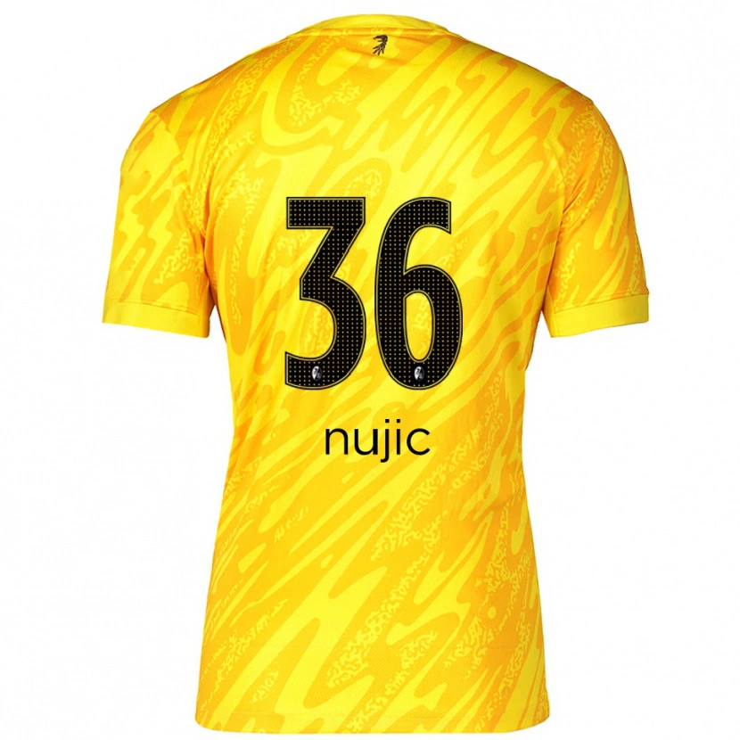 Danxen Bambino Luka Nujic #36 Maglia Gara Portiere Giallo Nero 2025/26 Maglietta