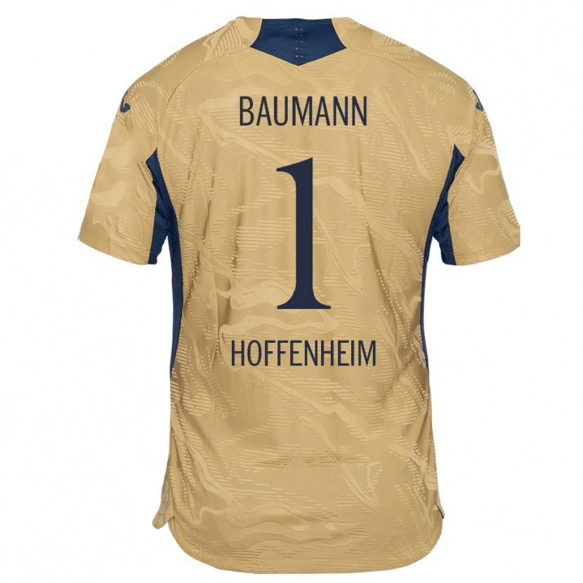 Danxen Bambino Oliver Baumann #1 Maglia Gara Portiere Tan Nero 2025/26 Maglietta