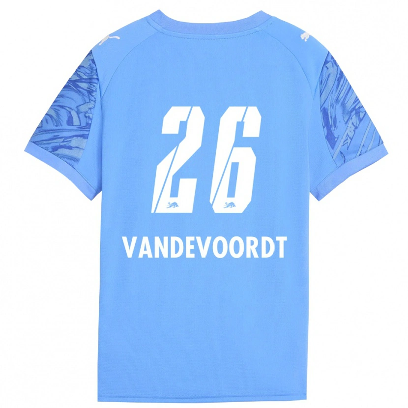 Danxen Bambino Maarten Vandevoordt #26 Maglia Gara Portiere Blu Reale Rosso 2025/26 Maglietta