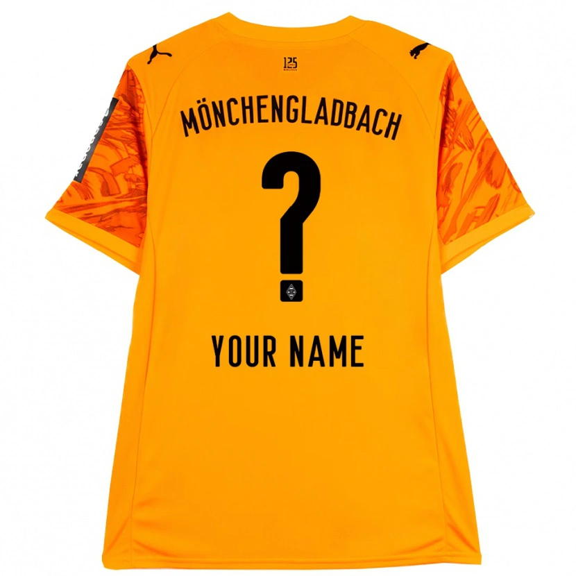 Danxen Bambino Borussia Monchengladbach Maglia Gara Portiere Arancione Giallo Nero 2025/26 Maglietta