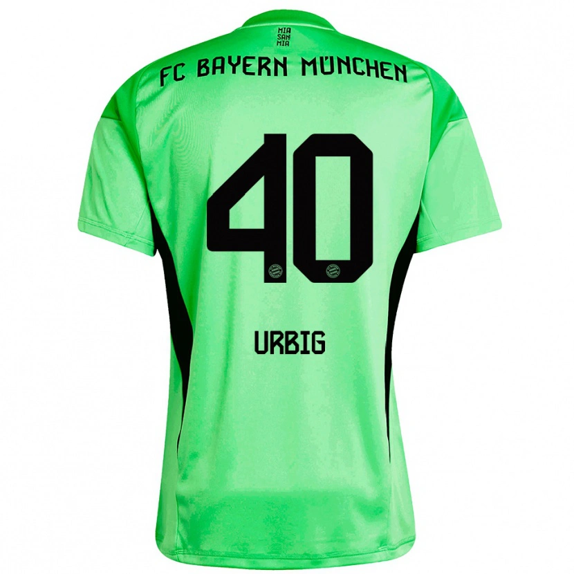 Danxen Bambino Jonas Urbig #40 Maglia Gara Portiere Verde Primavera Medio 2025/26 Maglietta
