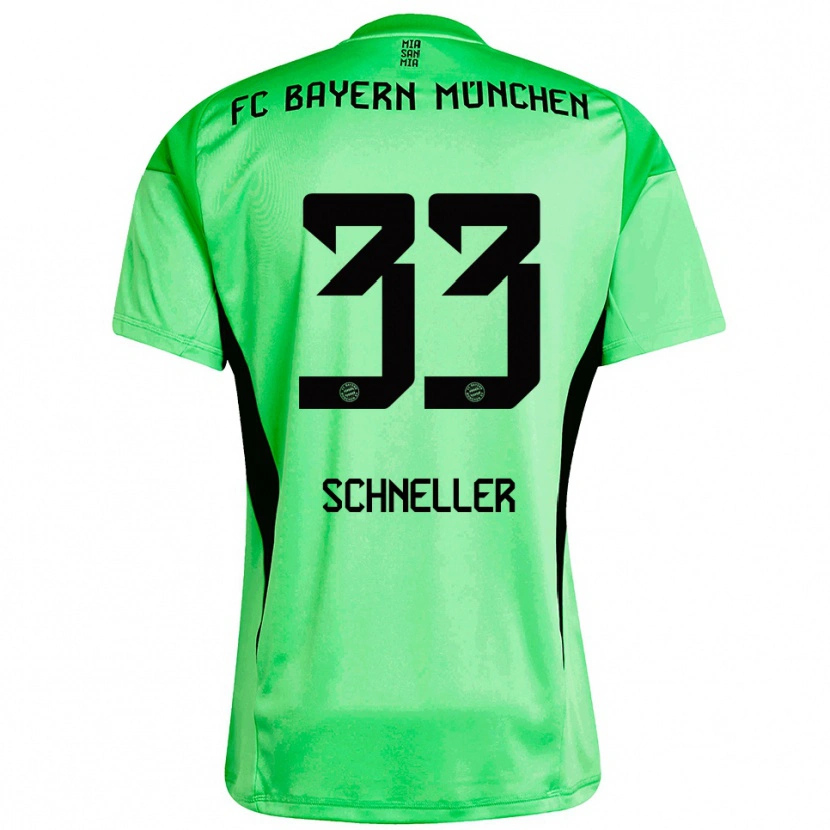 Danxen Bambino Lukas Schneller #33 Maglia Gara Portiere Verde Primavera Medio 2025/26 Maglietta