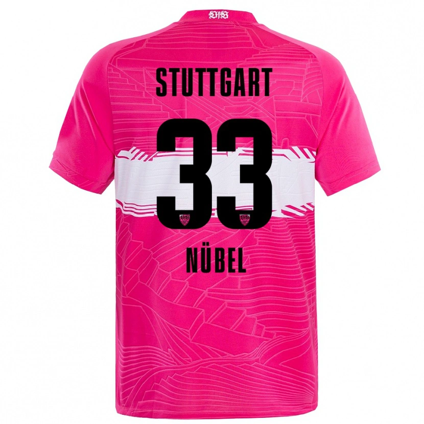 Danxen Bambino Alexander Nübel #33 Maglia Gara Portiere Rosa Profondo Nero 2025/26 Maglietta
