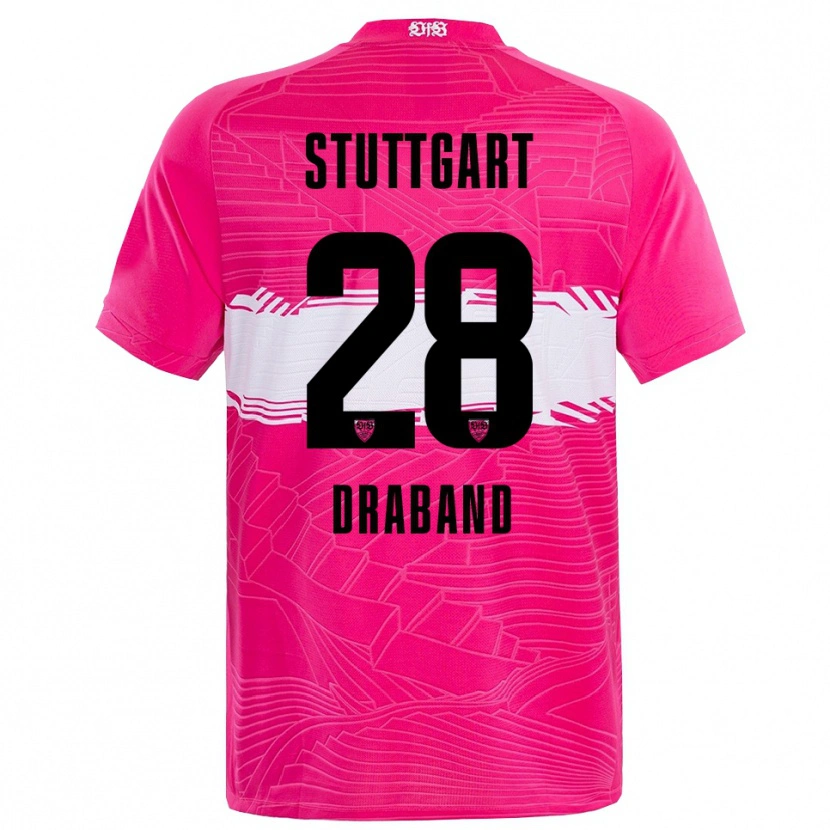 Danxen Bambino Dominik Draband #28 Maglia Gara Portiere Rosa Profondo Nero 2025/26 Maglietta